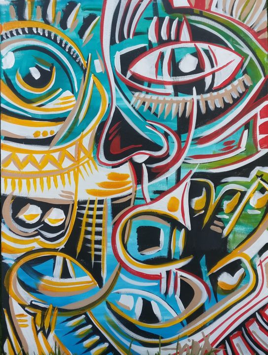 Painting titled "Bali 1" by Vida, Original Artwork, Acrylic