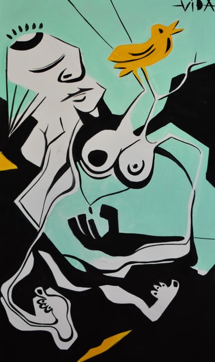 Painting titled "LiberLA" by Vida, Original Artwork, Acrylic