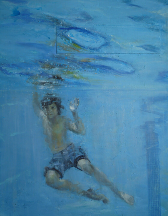 Картина под названием "serie piscina" - Vidal Tosas, Подлинное произведение искусства, Акрил