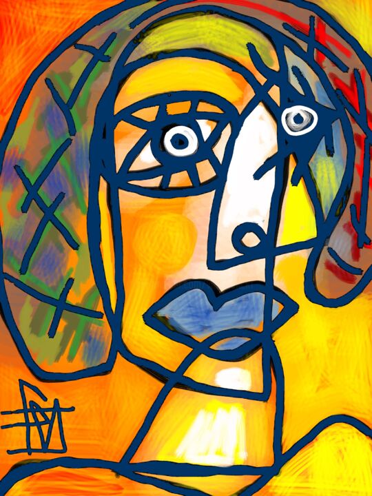 Artes digitais intitulada "une femme" por Franck Vidal, Obras de arte originais, Pintura digital