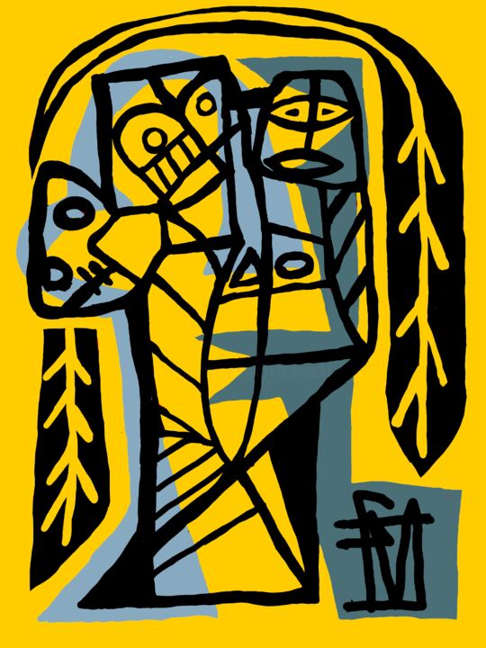 Arte digital titulada "tête" por Franck Vidal, Obra de arte original, Pintura Digital