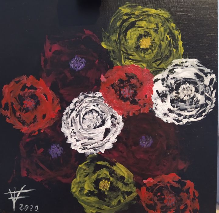 Pintura titulada "Flores" por Vidal Fernández Richart, Obra de arte original, Acrílico