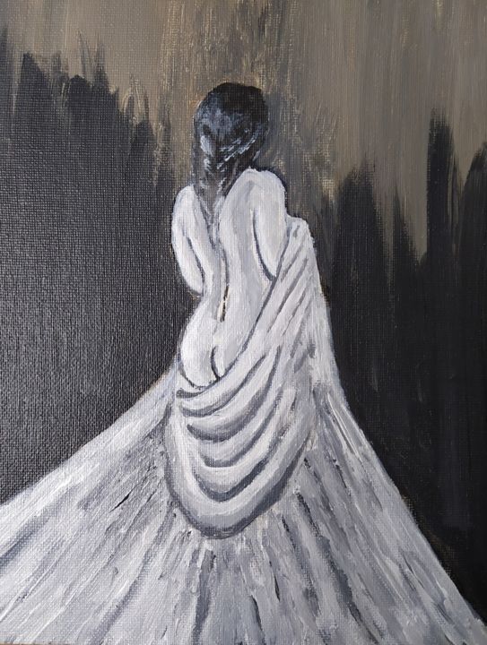 Pintura intitulada "Mujer de espalda y…" por Vidal Fernández Richart, Obras de arte originais, Acrílico