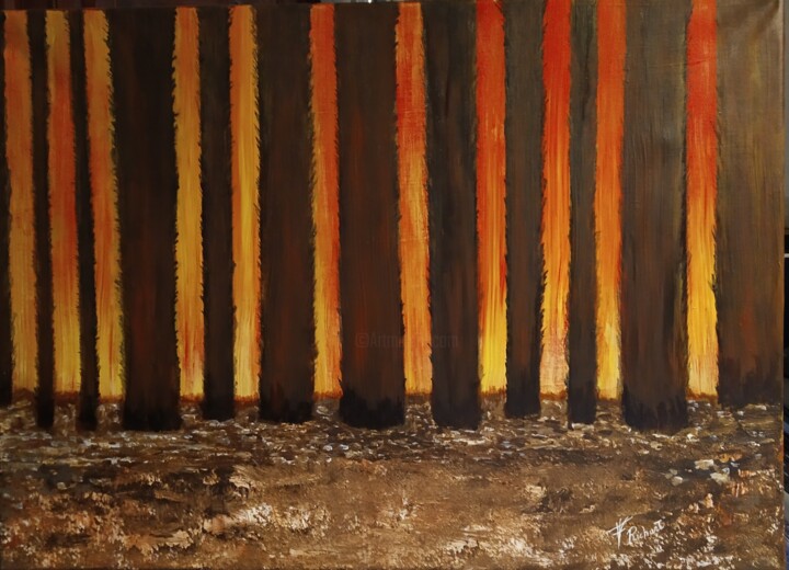 绘画 标题为“Incendio en Hamburgo” 由Vidal Fernández Richart, 原创艺术品, 丙烯