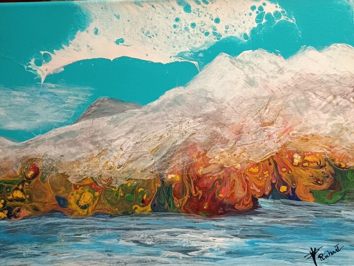 Painting titled "Lago Tiberiades" by Vidal Fernández Richart, Original Artwork, Acrylic