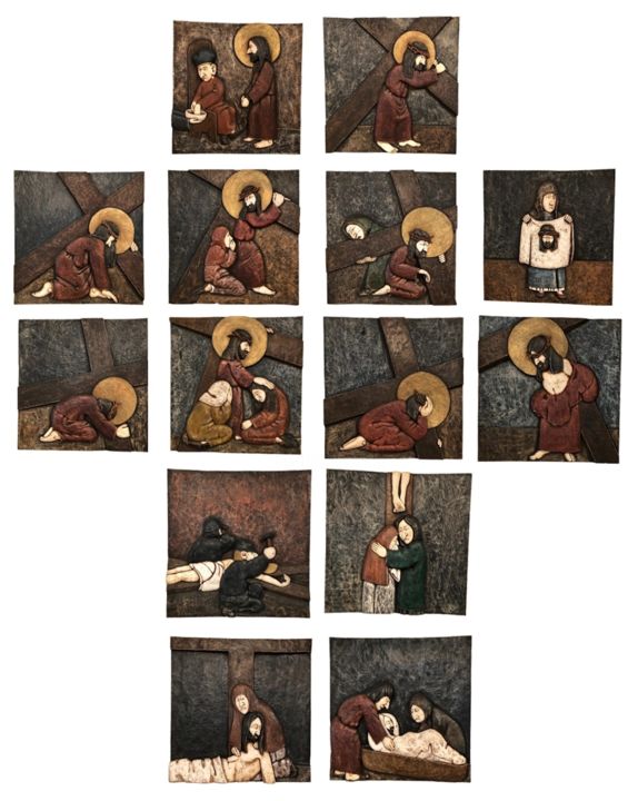 Collages intitolato "The Passion of Chri…" da Vidas Kranauskas, Opera d'arte originale, Collages