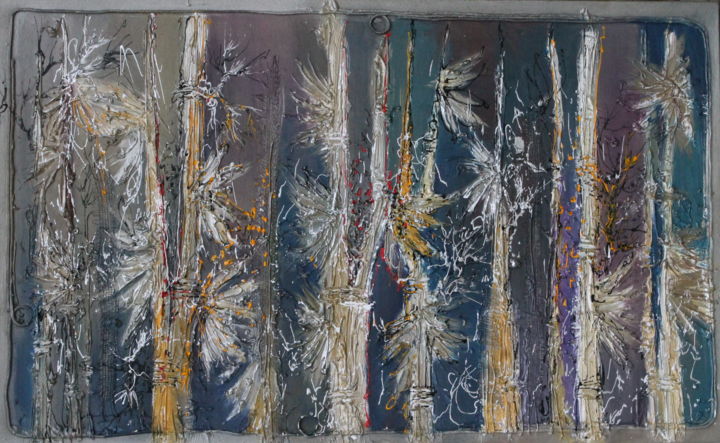 Painting titled "TRANQUILITY. Bamboo…" by Vidma Wait, Original Artwork, Acrylic