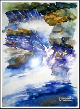 Pintura intitulada "Waterfall" por Katia De Mey, Obras de arte originais
