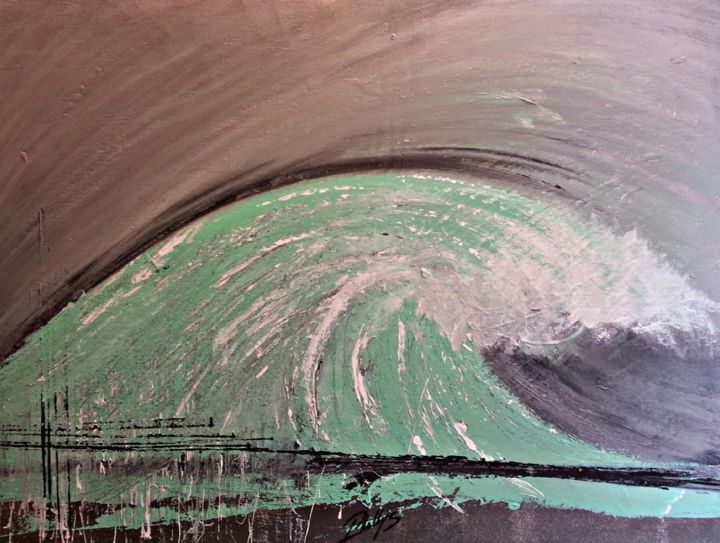 Painting titled "wave" by Phillys, Original Artwork, Acrylic