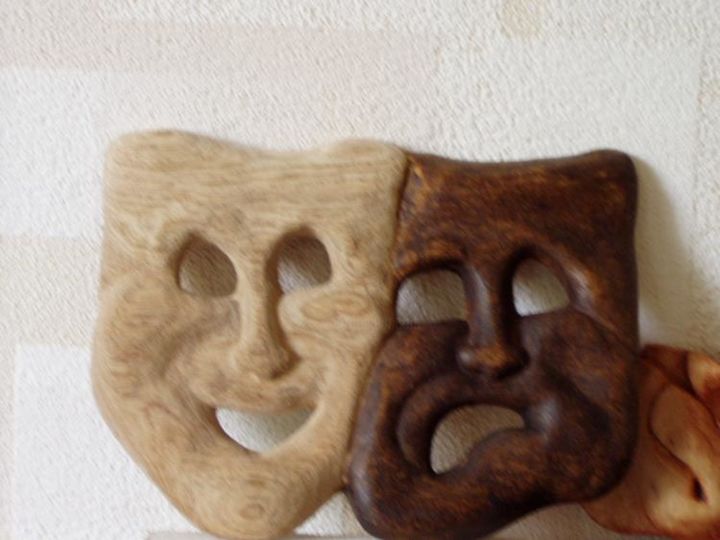 Artisanat intitulée "Visage à Deux Faces" par Chantal Villechaise, Œuvre d'art originale