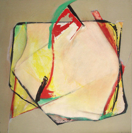 Peinture intitulée "composition carrée" par Isabelle Viennois, Œuvre d'art originale, Huile