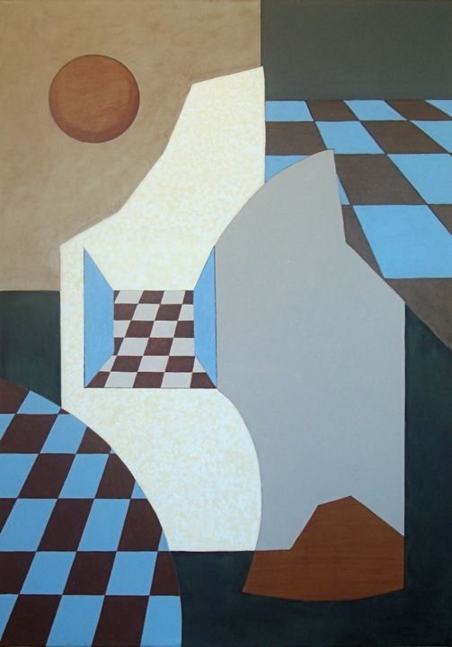 Pintura titulada "08-composition-brun…" por Isabelle Viennois, Obra de arte original