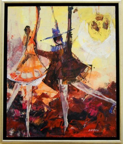 Peinture intitulée "Dance over the cryi…" par Vieraszabo, Œuvre d'art originale