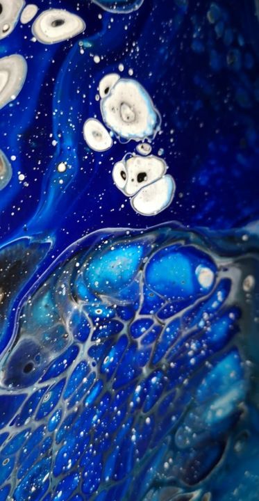 Peinture intitulée "océan cosmique" par Noé Énergie, Œuvre d'art originale, Acrylique