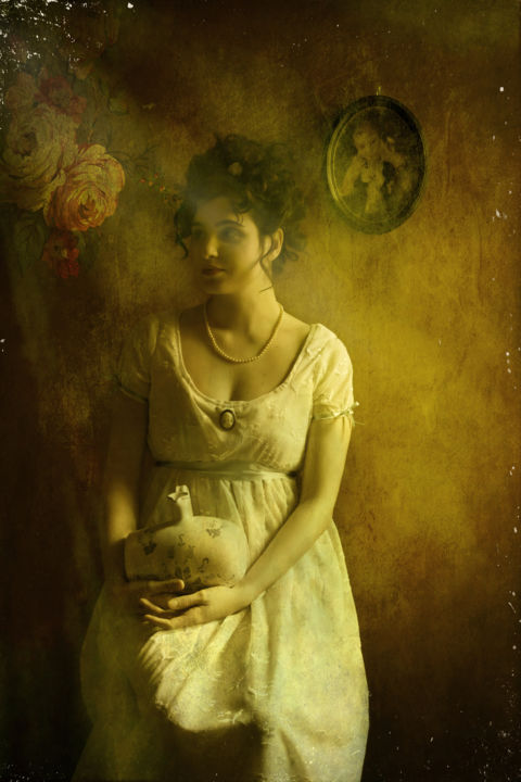 Photography titled "The lady with the v…" by Viet Ha Tran, Original Artwork, Manipulated Photography