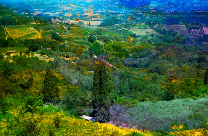 Fotografía titulada "View of Tuscany" por Viet Ha Tran, Obra de arte original, Fotografía manipulada