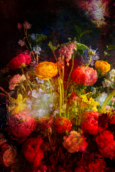 Fotografia intitolato "Baroque Flowers VII" da Viet Ha Tran, Opera d'arte originale, Fotografia digitale