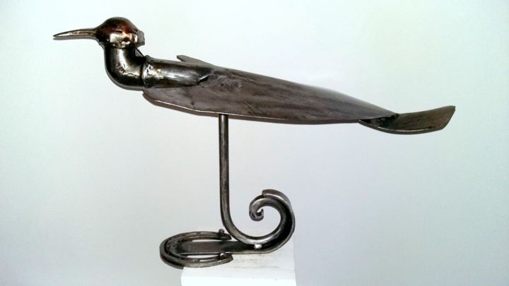 Sculpture titled "LA MIGRATION DU BON…" by Gerard Lami, Original Artwork, Metals