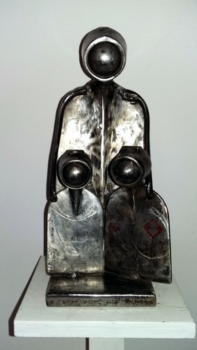 Sculpture titled "PROMENADE EN FAMILLE" by Gerard Lami, Original Artwork, Metals