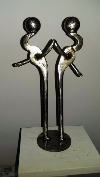 Sculpture intitulée "LES GEMEAUX OU DANS…" par Gerard Lami, Œuvre d'art originale, Métaux