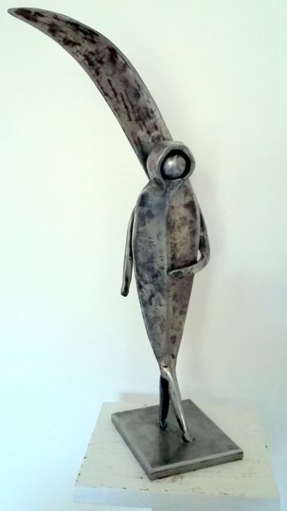 Sculpture titled "SERF PAYSAN DU MOYE…" by Gerard Lami, Original Artwork, Metals