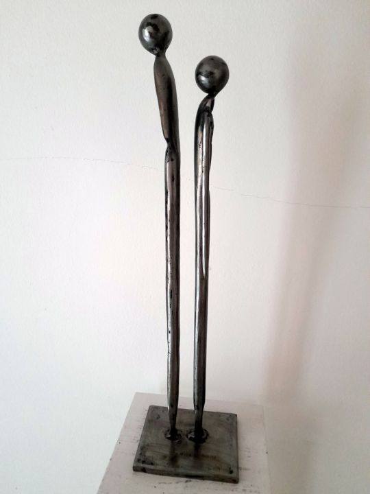 Sculpture intitulée "LES ATTENTIONS MERE…" par Gerard Lami, Œuvre d'art originale, Métaux