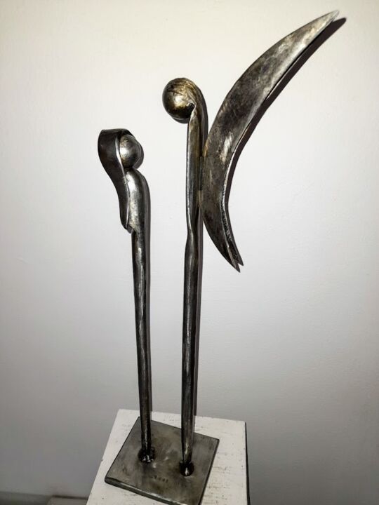 Sculpture titled "ANNONCIATION" by Gerard Lami, Original Artwork, Metals