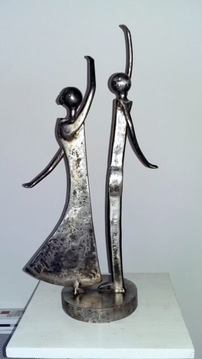 Scultura intitolato "LES DANSEURS DE FLA…" da Gerard Lami, Opera d'arte originale, Metalli