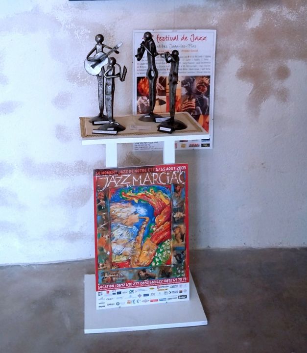 Sculpture intitulée "ensemble-jazzmans-2…" par Gerard Lami, Œuvre d'art originale, Métaux