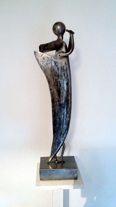 Sculpture intitulée "GRANDE DAME DU JAZZ…" par Gerard Lami, Œuvre d'art originale, Métaux