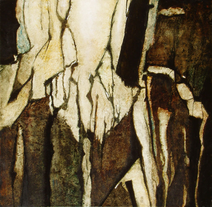 「"La chute des damné…」というタイトルの絵画 Abstract Painter Vievilleによって, オリジナルのアートワーク, オイル