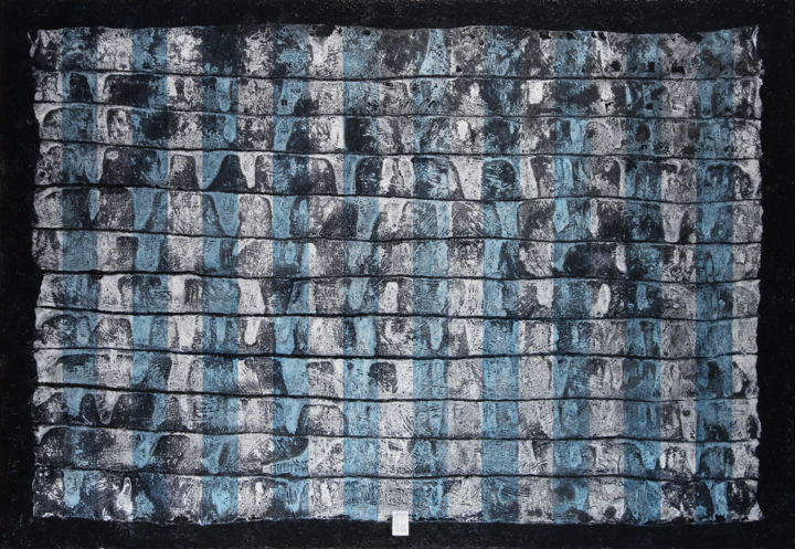 Картина под названием ""Blue layers", tabl…" - Abstract Painter Vieville, Подлинное произведение искусства, Масло