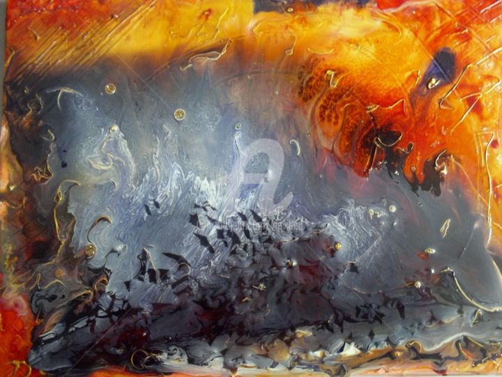 Painting titled "Fuego" by Dolorès Viéville, Original Artwork, Other