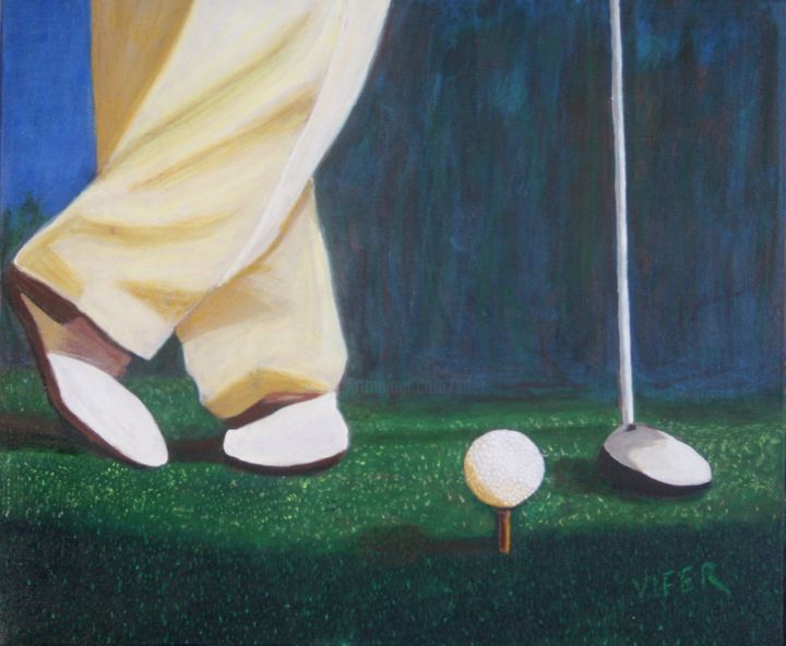 Painting titled "golfe 5" by Vifer, Original Artwork, Acrylic