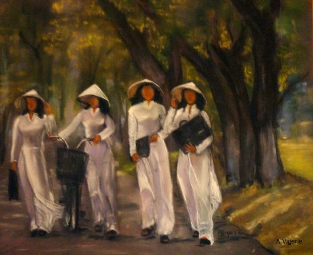 Peinture intitulée "lycaOennes_Vietnam.…" par Arlette Vigerie, Œuvre d'art originale