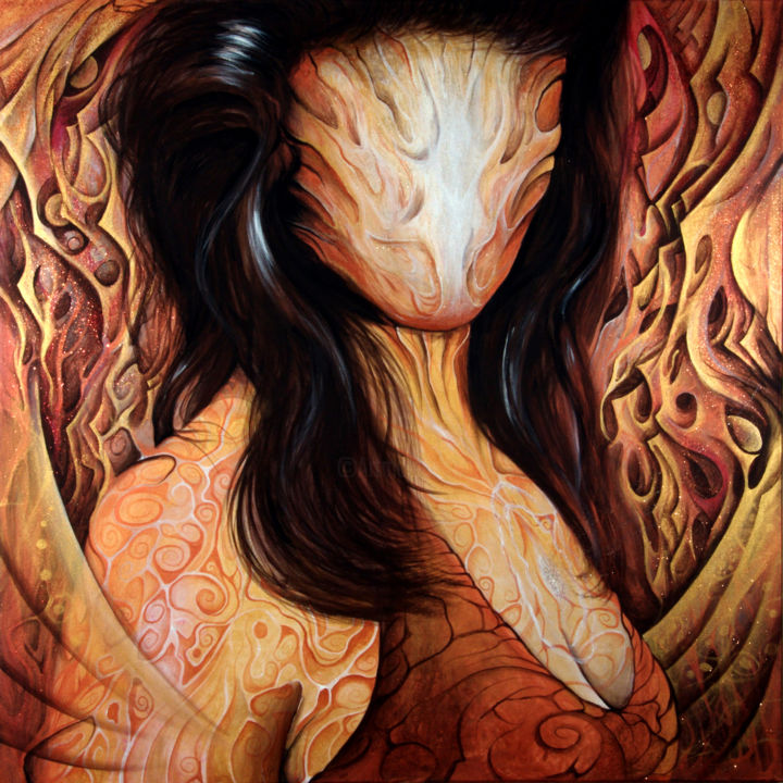 Painting titled "Faceless" by Vigor Calma, Original Artwork, Acrylic