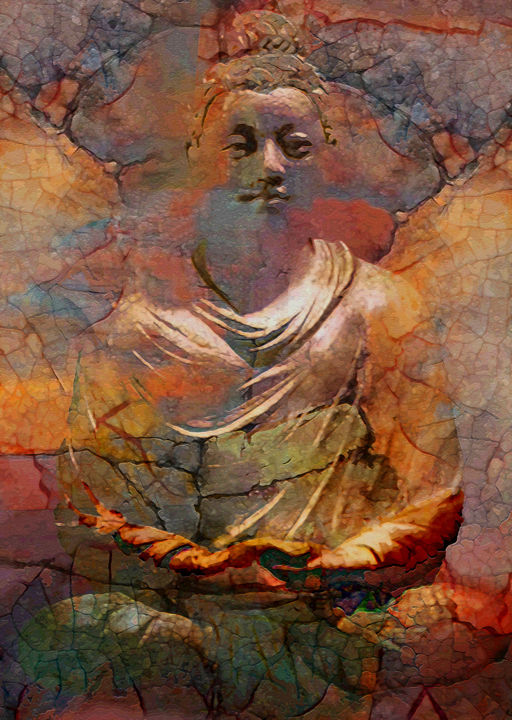 Pintura intitulada "Lord Buddha" por Vijit Pillai, Obras de arte originais, Acrílico