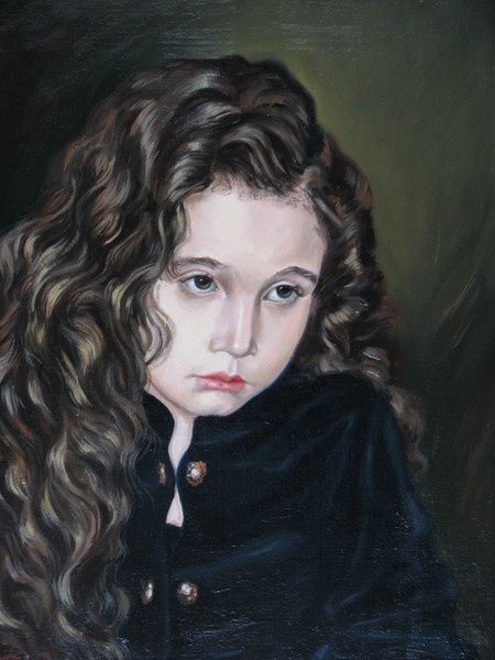 Картина под названием "портрет девочки" - Кострицкий Владимир, Подлинное произведение искусства