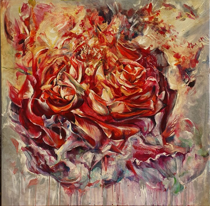 Painting titled "Love flame" by Vika Skaya, Original Artwork, Oil
