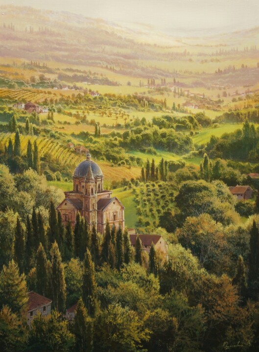 Painting titled "Tuscany" by Viktar Yushkevich Yuvart, Original Artwork, Acrylic