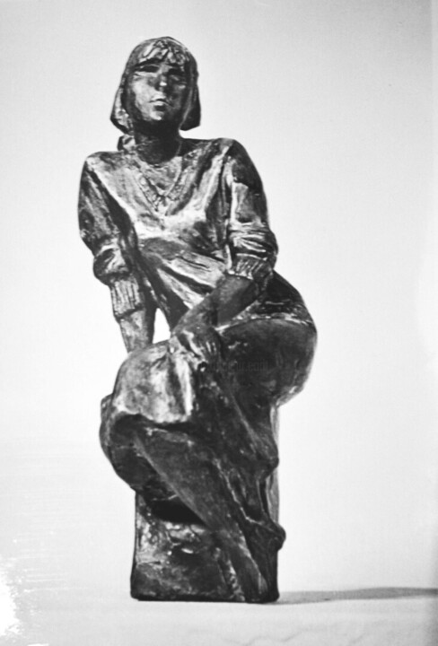 Sculptuur getiteld ",,Люда,," door Viktor Bezumov, Origineel Kunstwerk, Hars