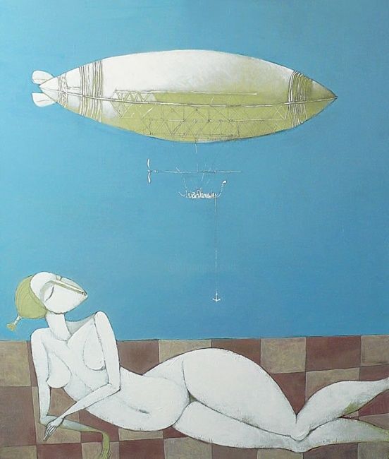 Painting titled "Даная или приглашен…" by Viktor Panchenko, Original Artwork