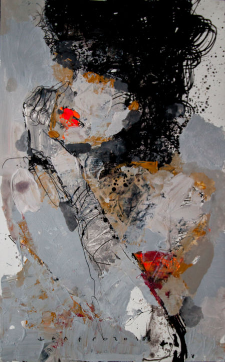 Рисунок под названием "Lady 1" - Viktor Sheleg, Подлинное произведение искусства, Чернила
