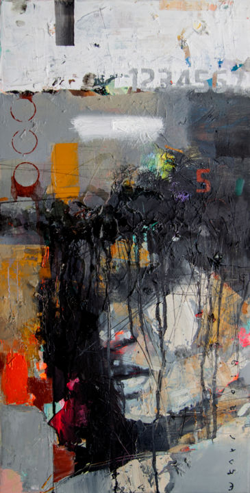 Картина под названием "Thing 3" - Viktor Sheleg, Подлинное произведение искусства, Масло Установлен на Деревянная рама для н…