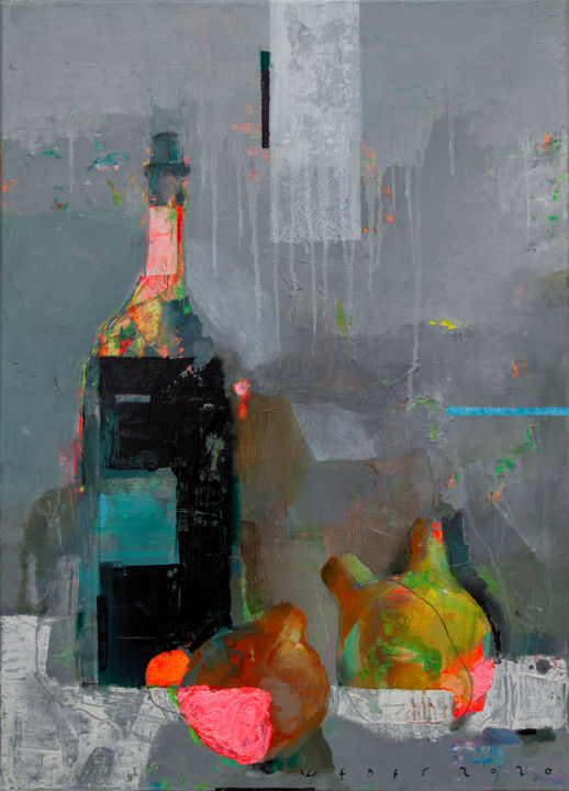 Картина под названием "Pears" - Viktor Sheleg, Подлинное произведение искусства, Масло