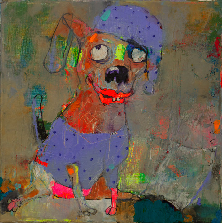 Картина под названием """ARTdoggy" "Nighty…" - Viktor Sheleg, Подлинное произведение искусства, Масло