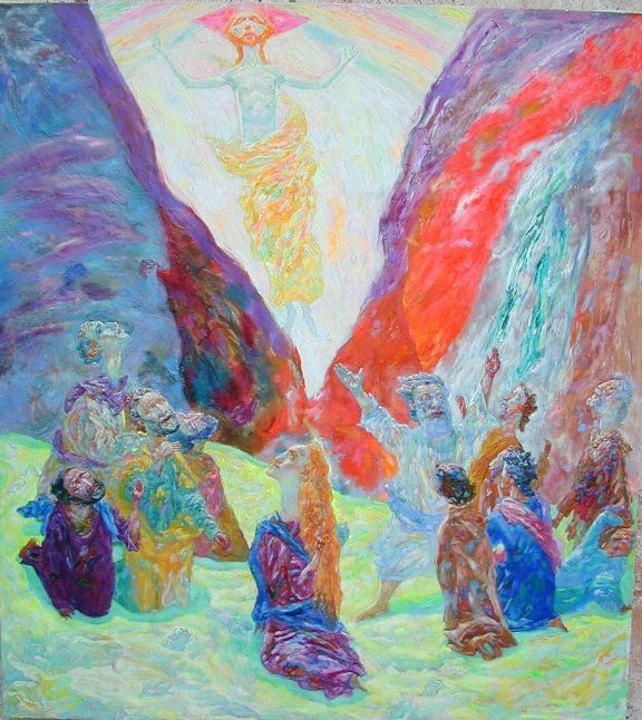 Peinture intitulée "The Ascension" par Viktor Solodky, Œuvre d'art originale, Huile