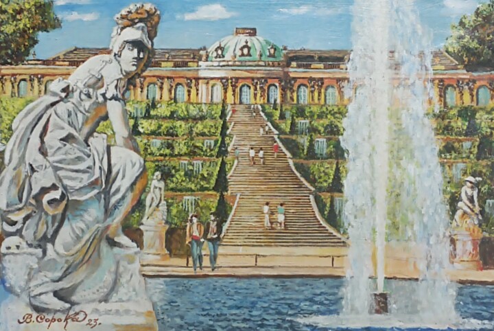 Peinture intitulée "Замок Сан Суси" par Viktor Soroka, Œuvre d'art originale, Huile