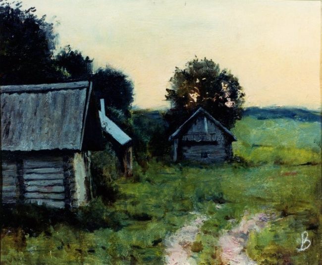 Painting titled "Вечер" by Viktor Egorov, Original Artwork