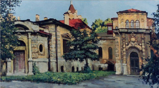 Painting titled "Особняк на Мойке" by Viktor Egorov, Original Artwork